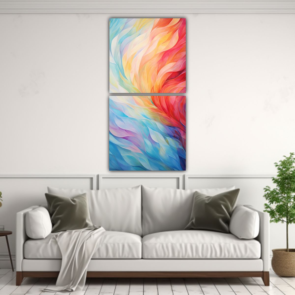 GENERICO - Pinturas Abstractas De Patrones Vibrantes Y 80x160 Cm