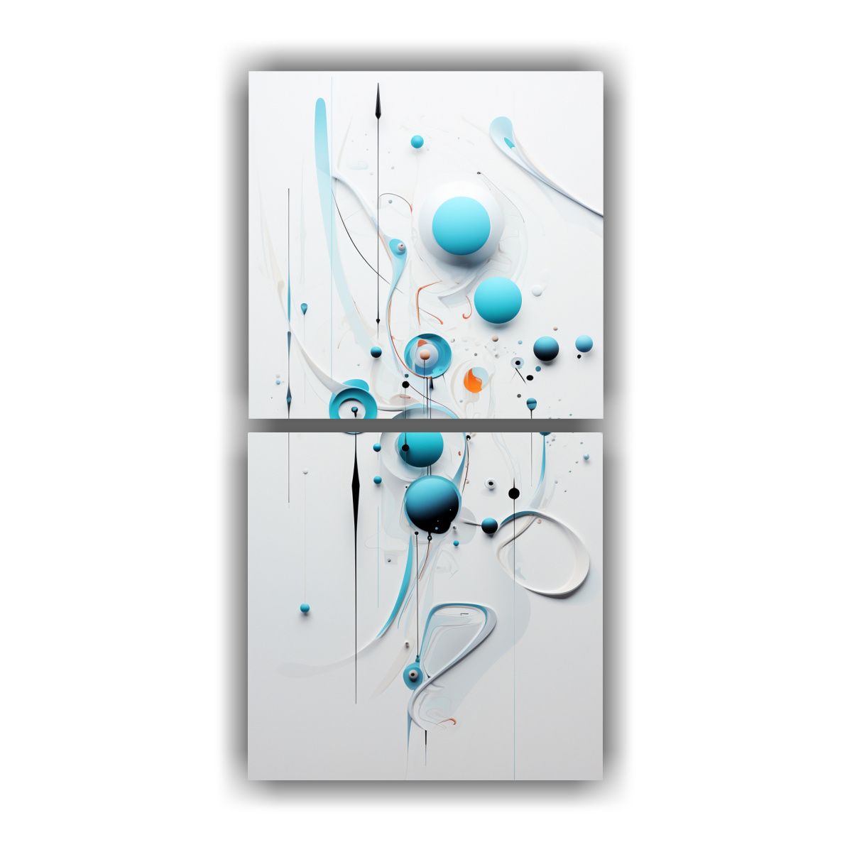 GENERICO - Diptico Tela Sublimada Pintura Abstracta Estilo 70x140 Cm