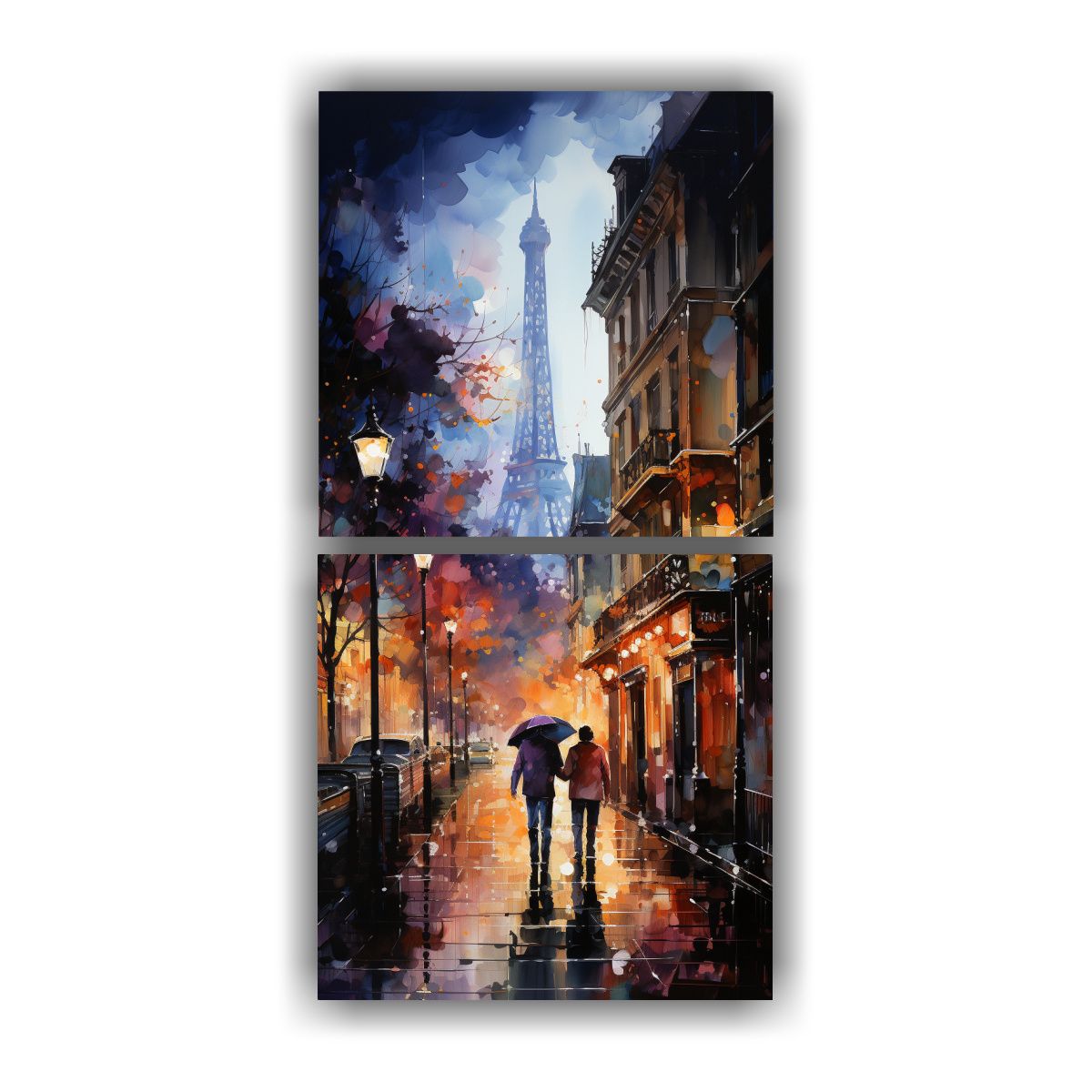GENERICO - Cuadros De Dos Hombres Besándose En Las Calles 80x160 Cm