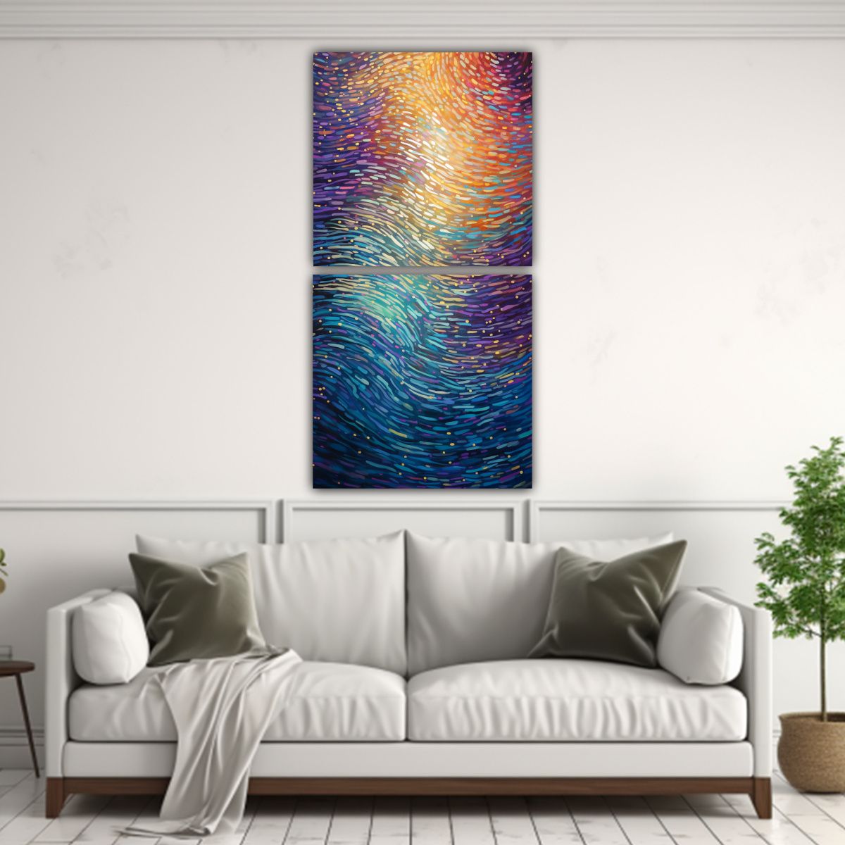 GENERICO - Conjunto 2 Lienzos De Tela Modernos Mágicos 70x140 Cm