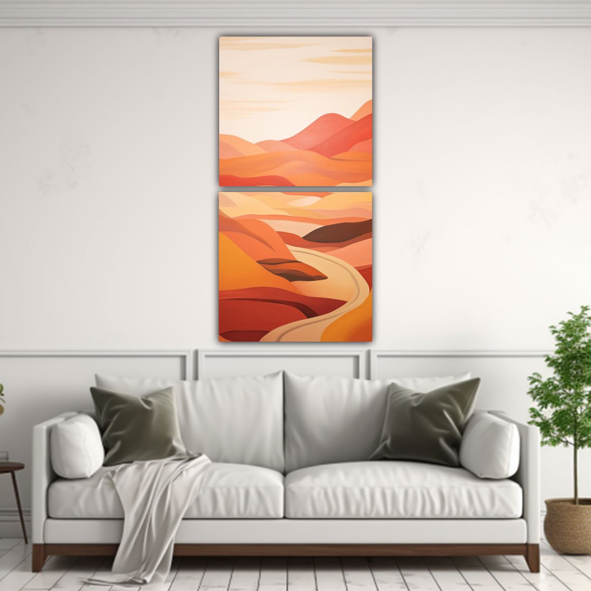 GENERICO - Paisaje Sereno En Lienzo De Arte Pop Abstracto 80x160 Cm