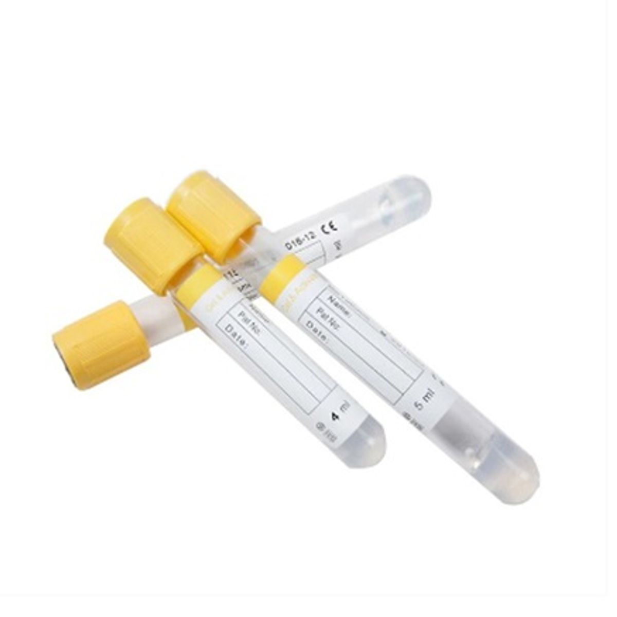 GENERICO - Tubo tapa amarillo 5,5ml 12x100 mm Globalvac 100 unidades