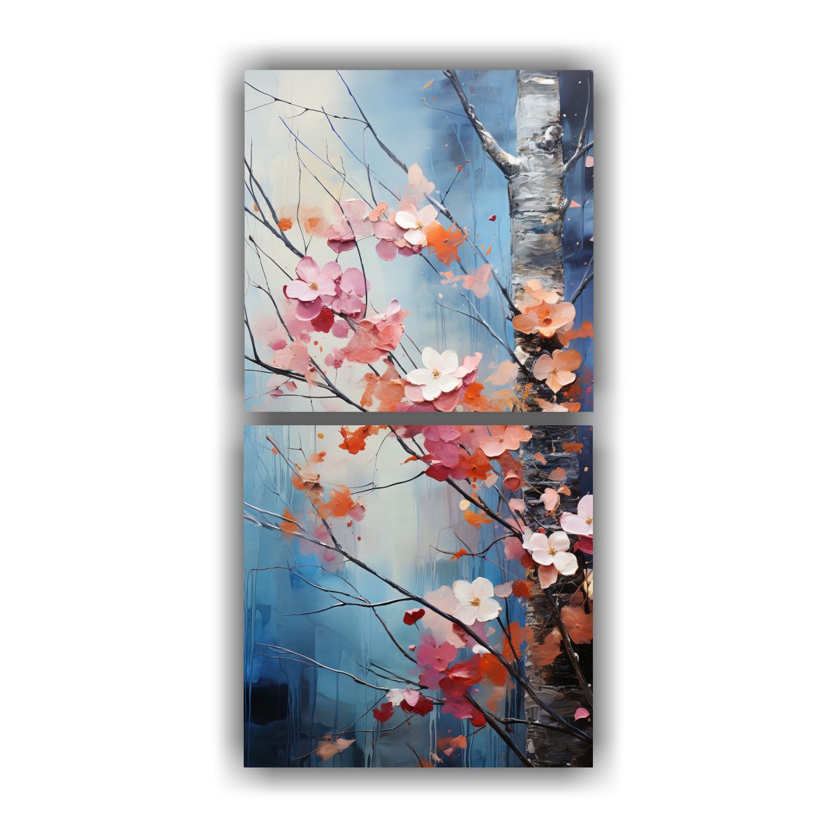 GENERICO - Pintura Abstracta Rectangular De árboles En 80x160 Cm