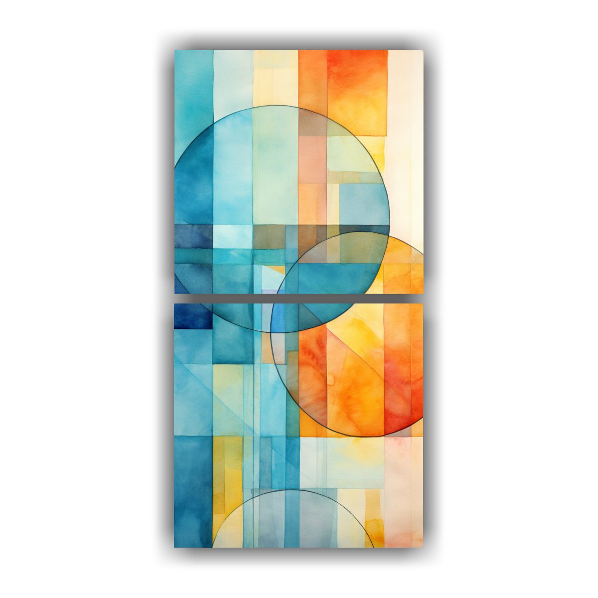 GENERICO - Cuadros Impreso Abstracto Fusión De Acuarelas Y 70x140 Cm