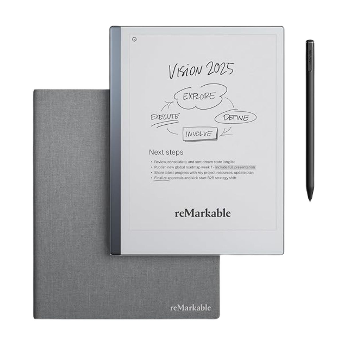 GENERICO - reMarkable 2 Essentials 103 Tableta Digitalizadora con Marker Plus Pen y Book Folio Cover Gris