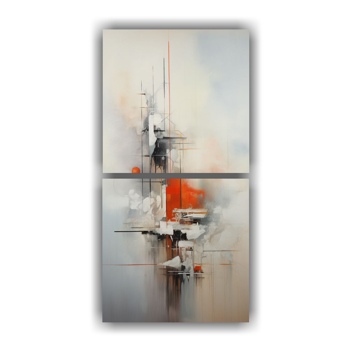 GENERICO - Cuadros Abstractos Nórdicos En Bastidor De Dos 80x160 Cm