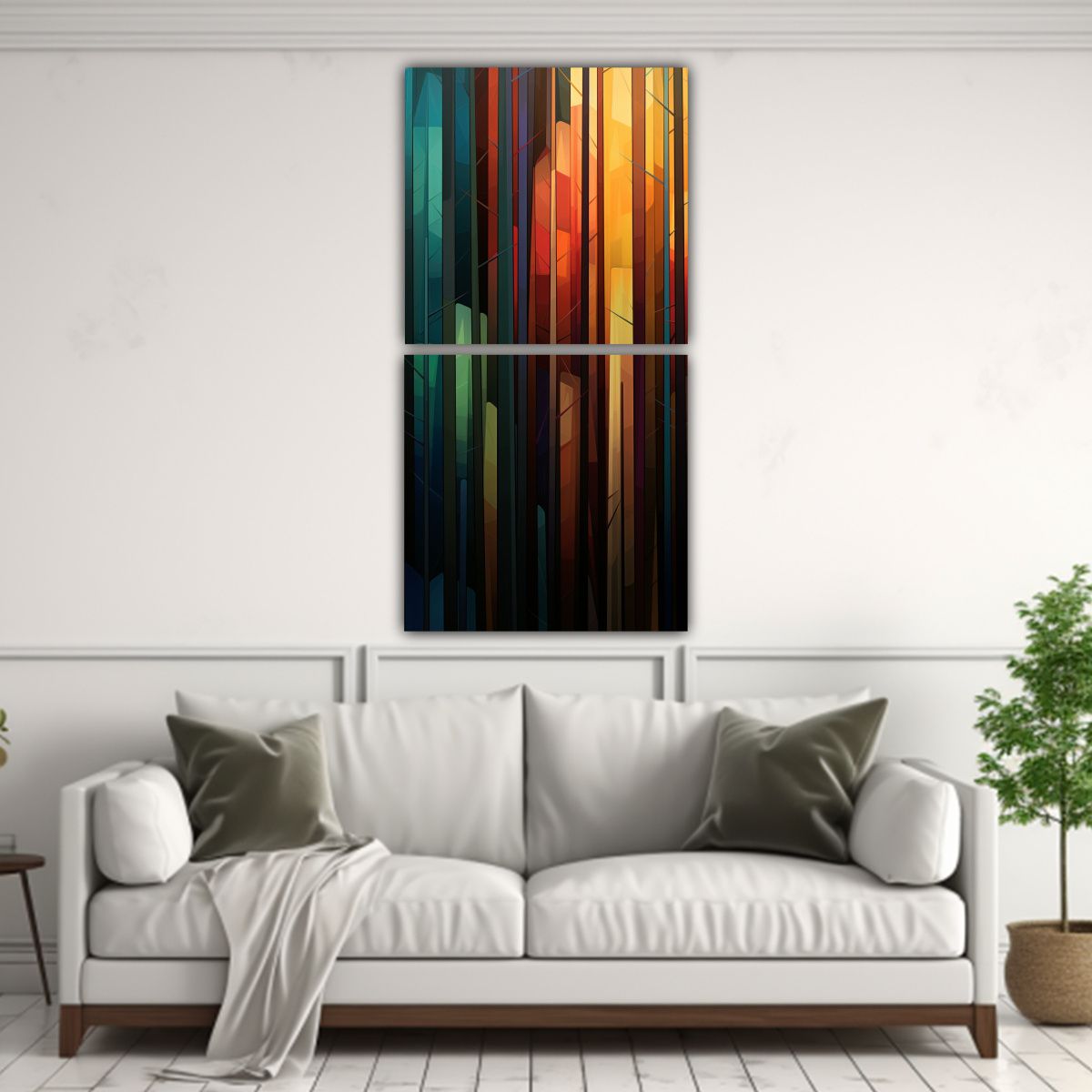 GENERICO - Cuadro Abstracto Inspirado En La Naturaleza 80x160 Cm