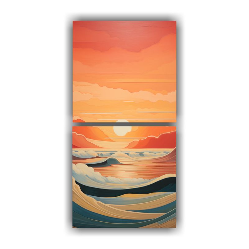 GENERICO - Cuadro Decorativo Abstracto De Un Atardecer 80x160 Cm