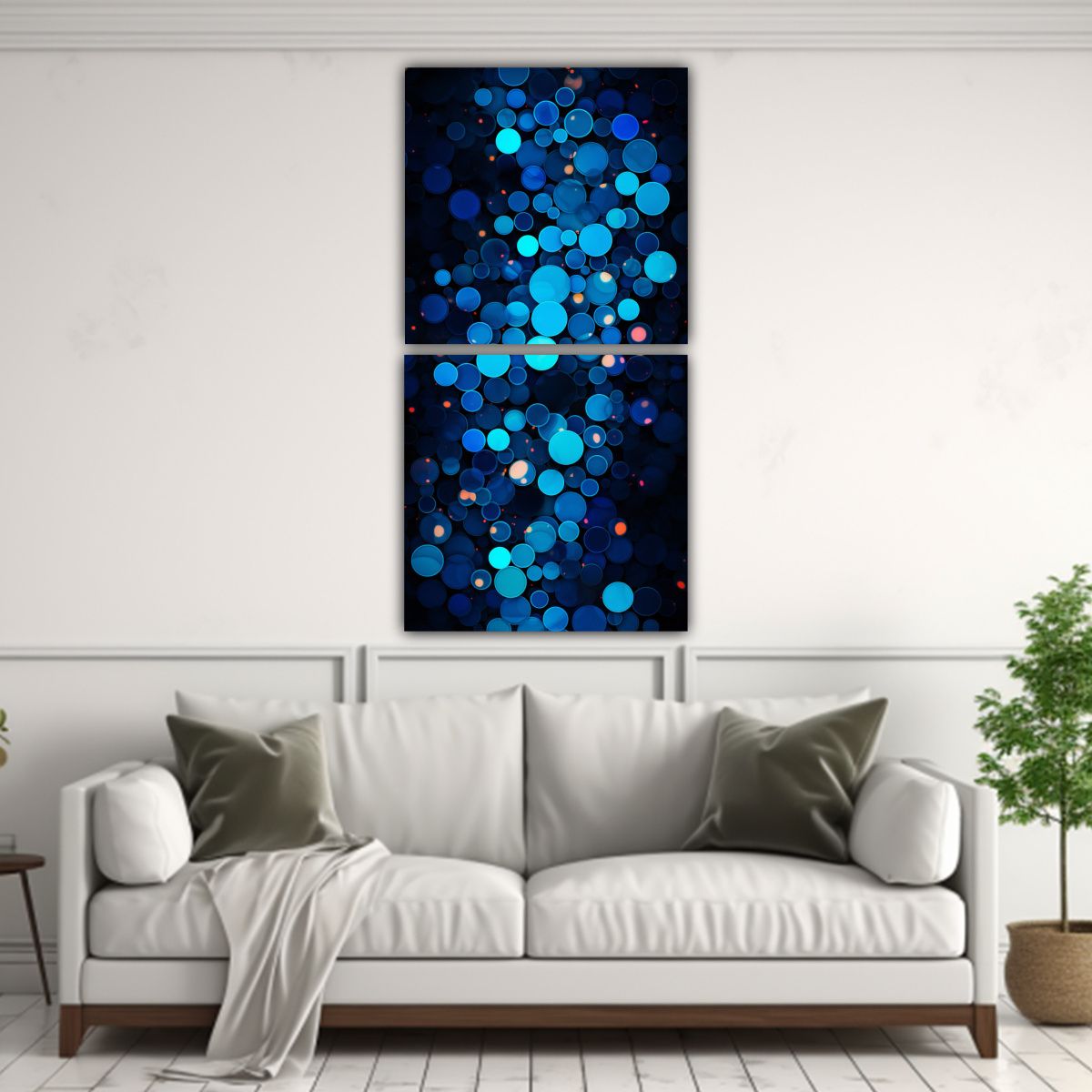 GENERICO - Pinturas De Pared En Tonos Azul Oscuro Y Azul 80x160 Cm