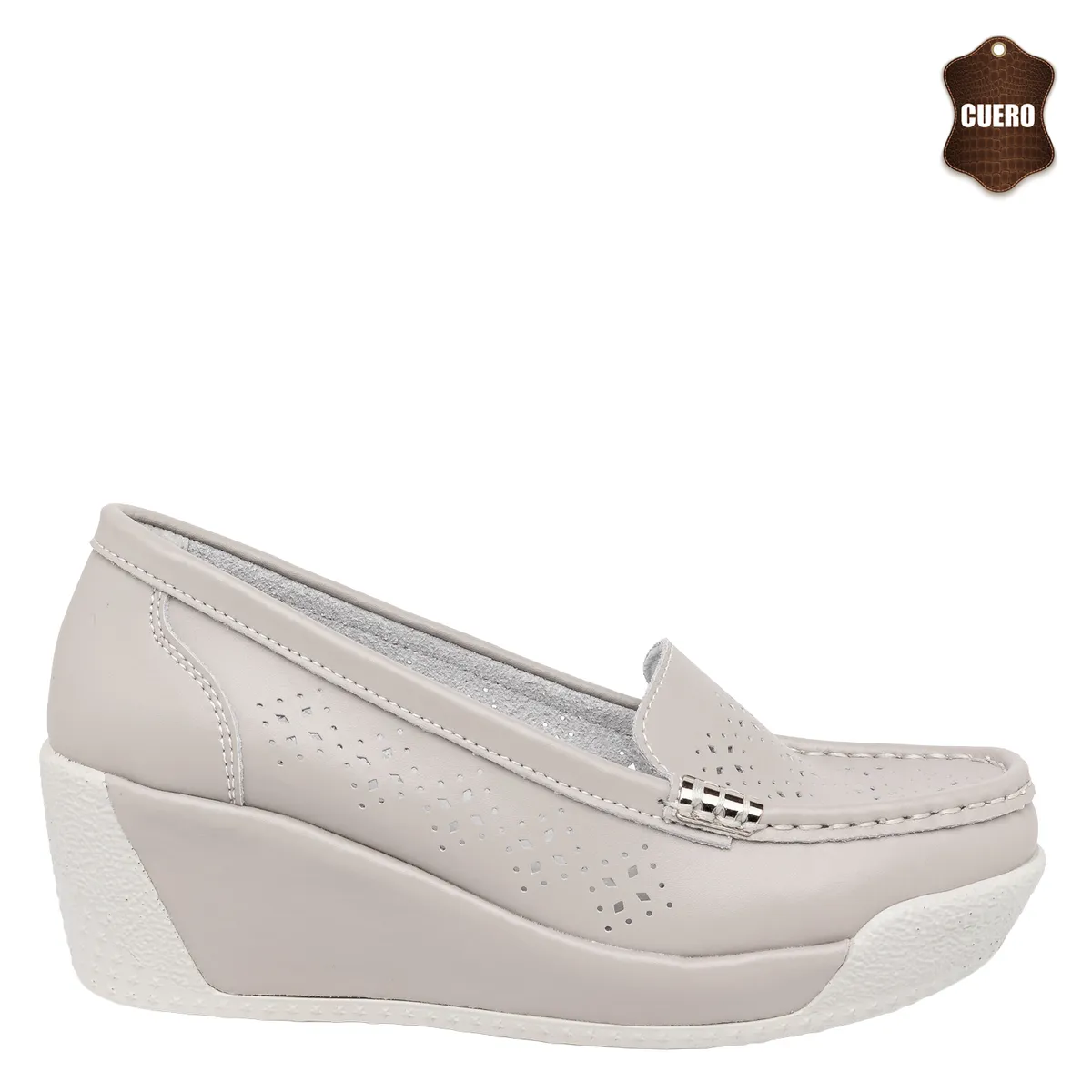 ALQUIMIA - Mocasin Mujer Gris Jipe Alquimia