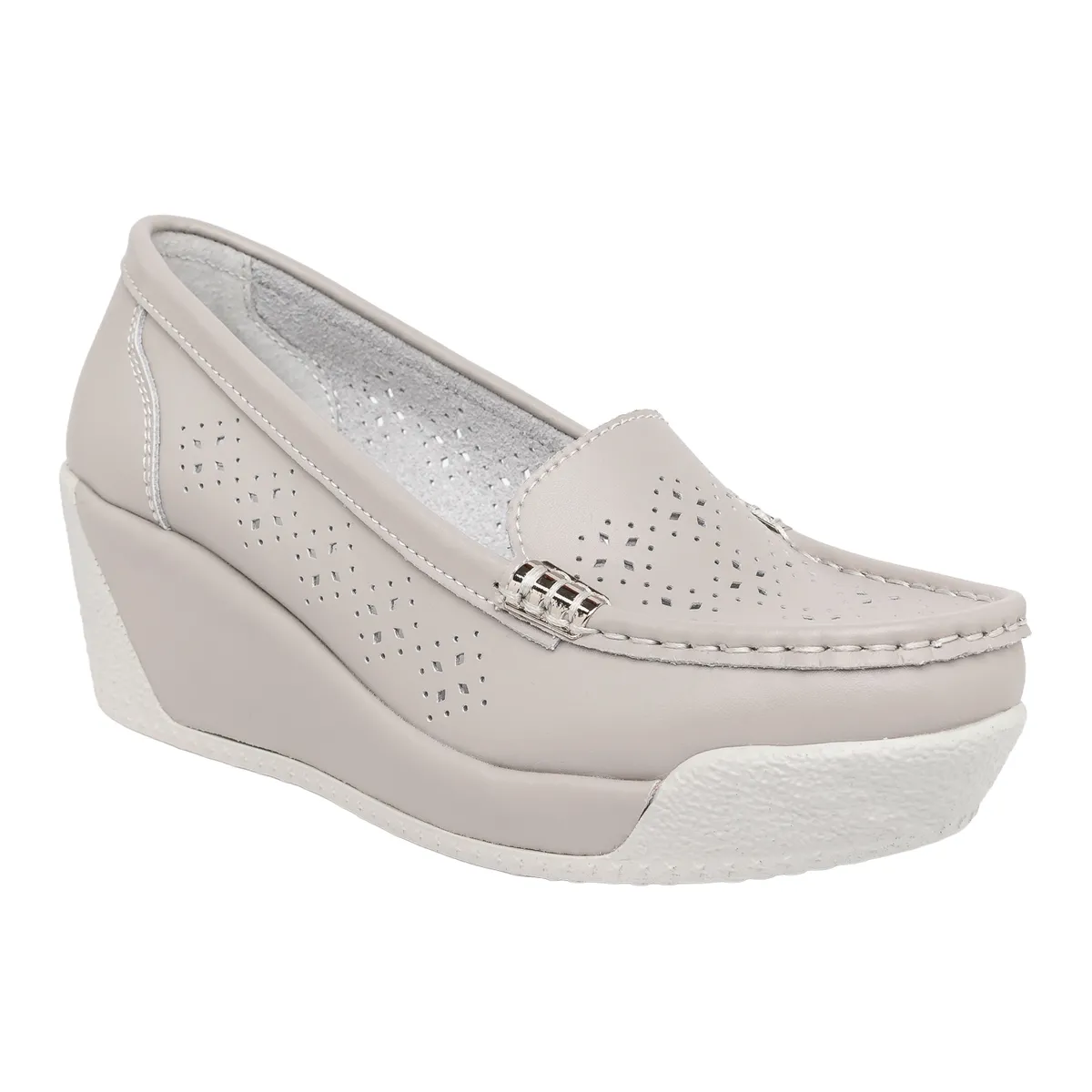 ALQUIMIA - Mocasin Mujer Gris Jipe Alquimia