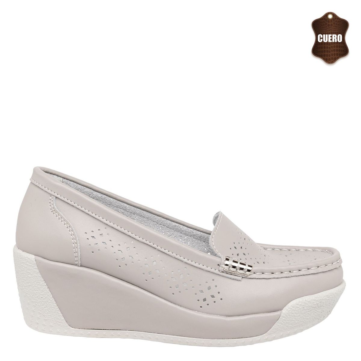 ALQUIMIA - Mocasin Mujer Gris Jipe Alquimia