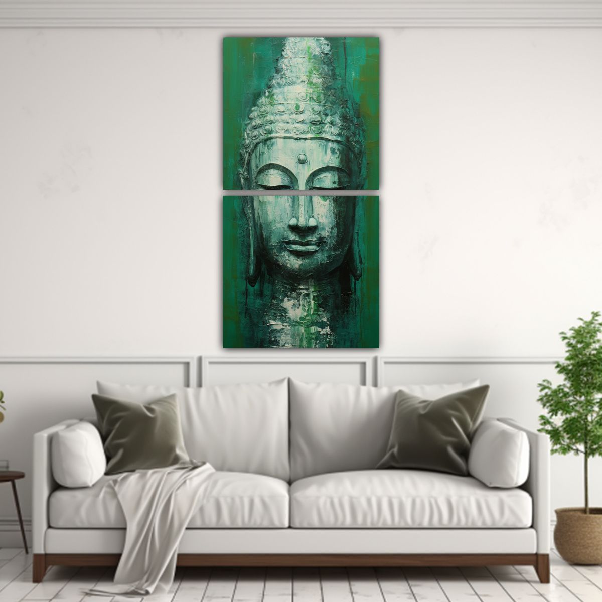 GENERICO - Díptico Composición Equilibrio Buddha Rostro 70x140 Cm