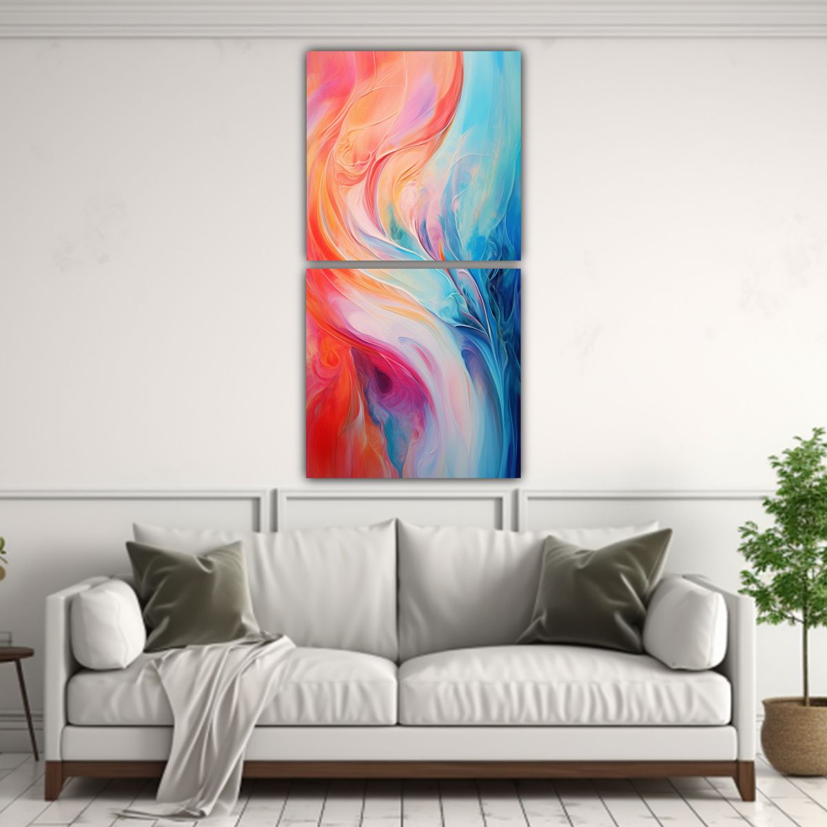 GENERICO - Dos Artes De Pared Emociones Abstractas En 80x160 Cm