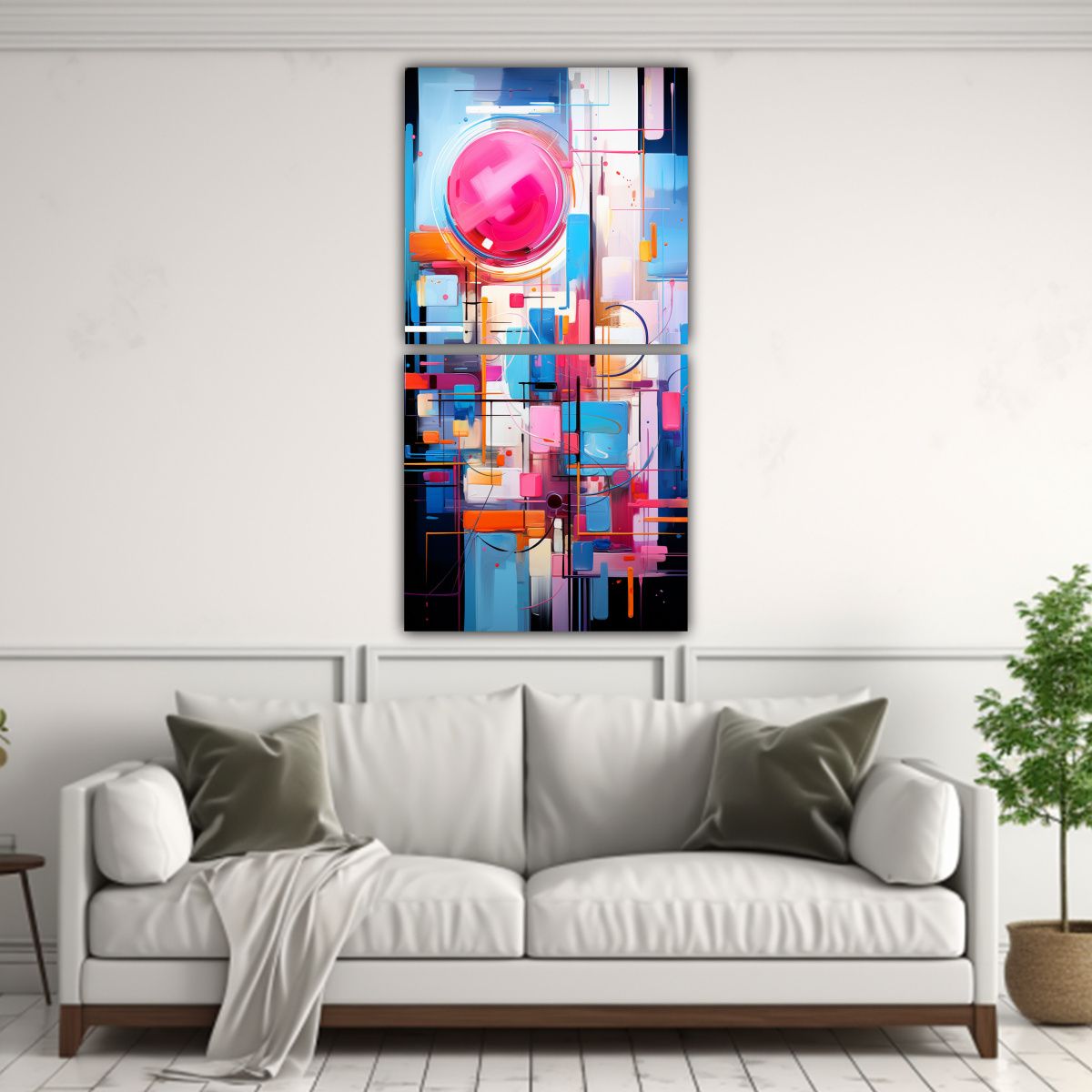 GENERICO - Cuadro Moderno En Tela Con Composición 80x160 Cm