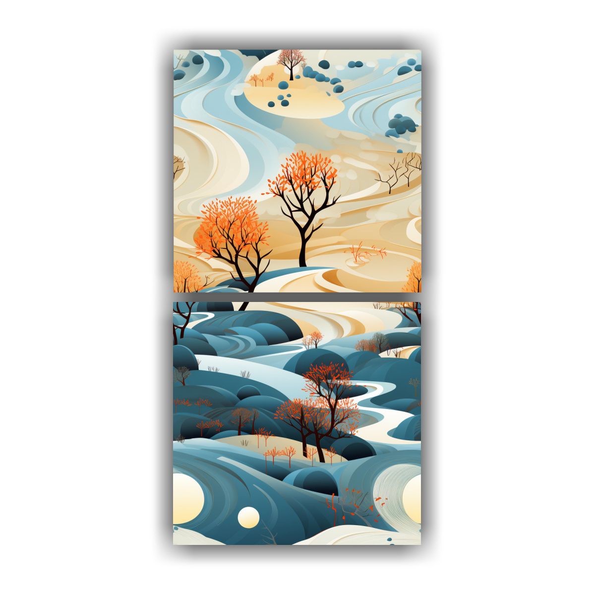 GENERICO - Cuadros Hermoso Abstracto Paisaje Escandinavo De 80x160 Cm