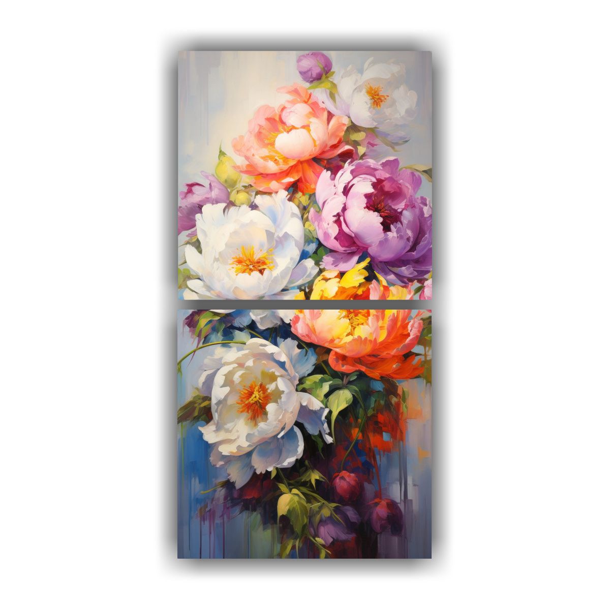 GENERICO - Cuadros Abstracto Naturaleza Viva Peonías 70x140 Cm