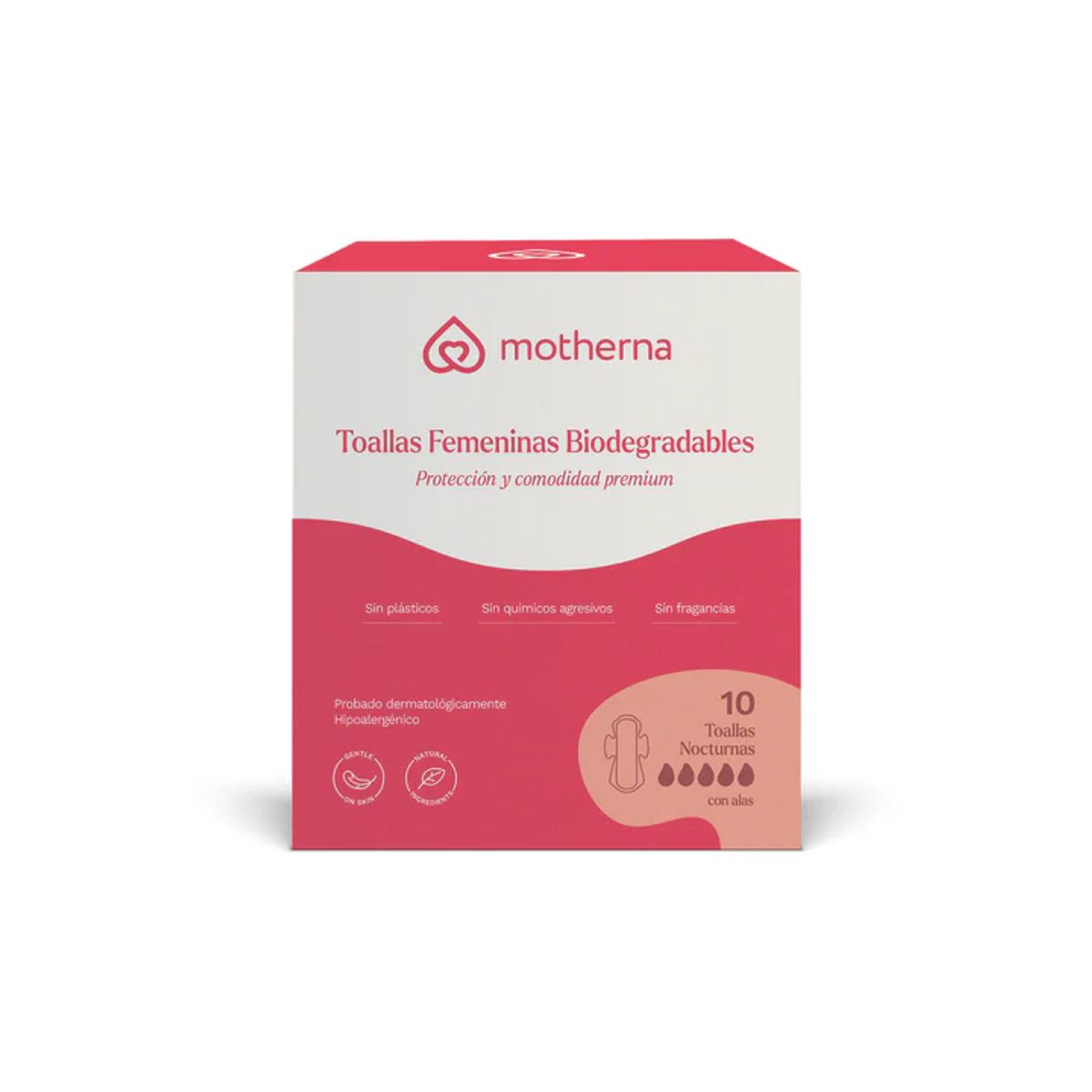 MOTHERNA - Toallas femeninas biodegradables Nocturna Motherna