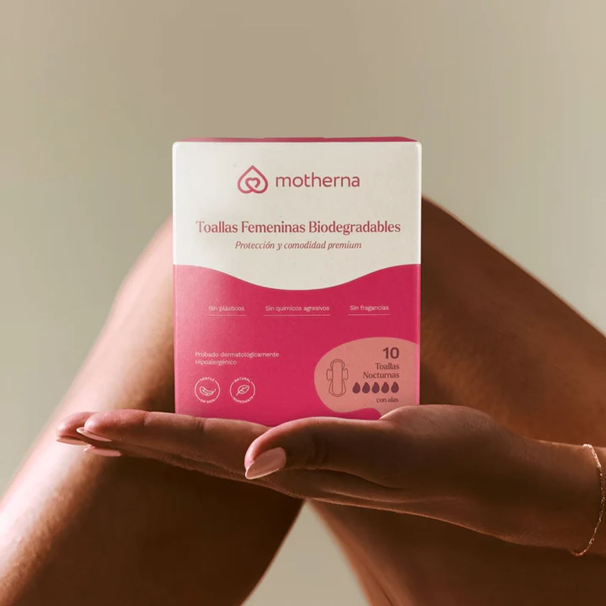 MOTHERNA - Toallas femeninas biodegradables Nocturna Motherna