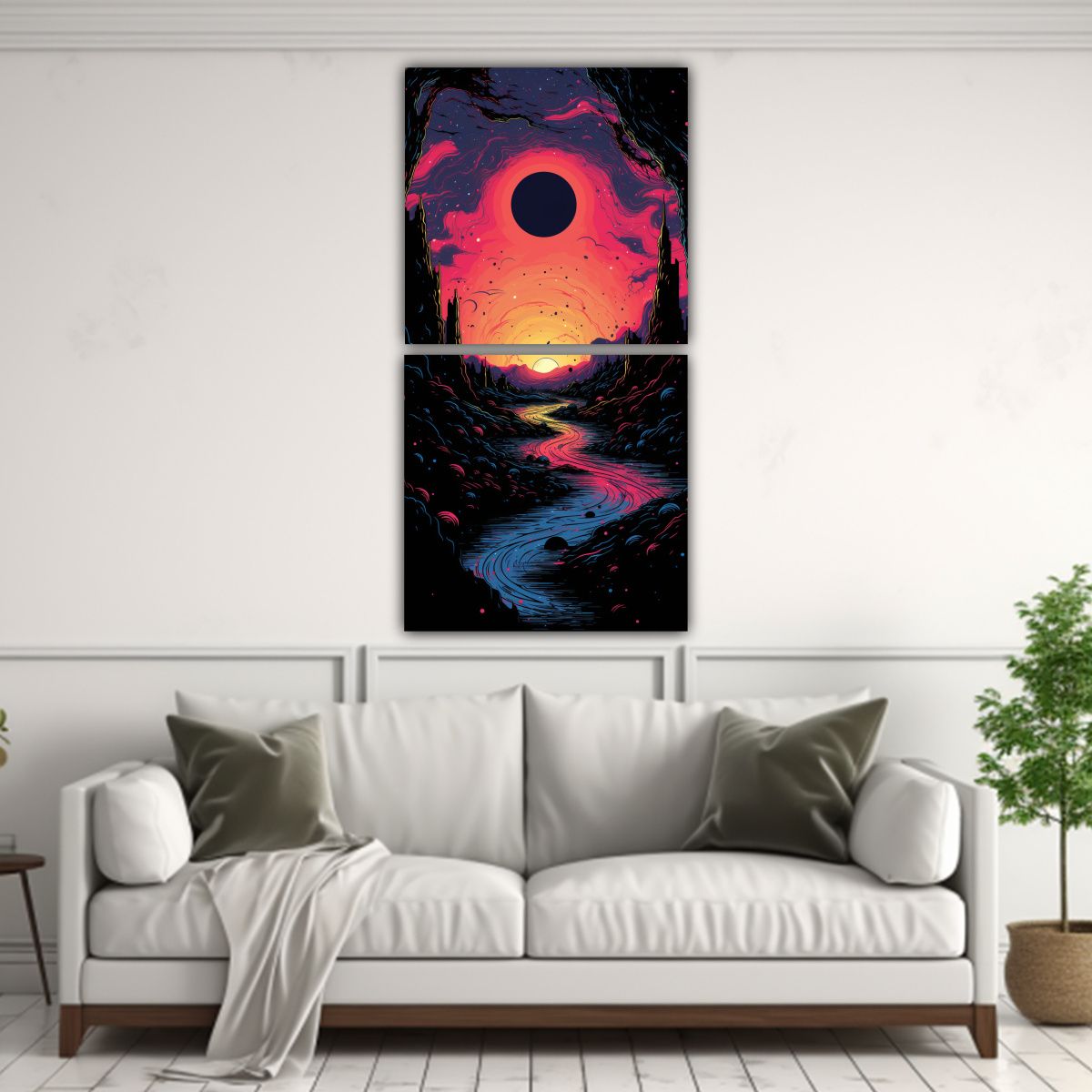 GENERICO - Cuadros Modernos Composición Dinámica Estilo 70x140 Cm
