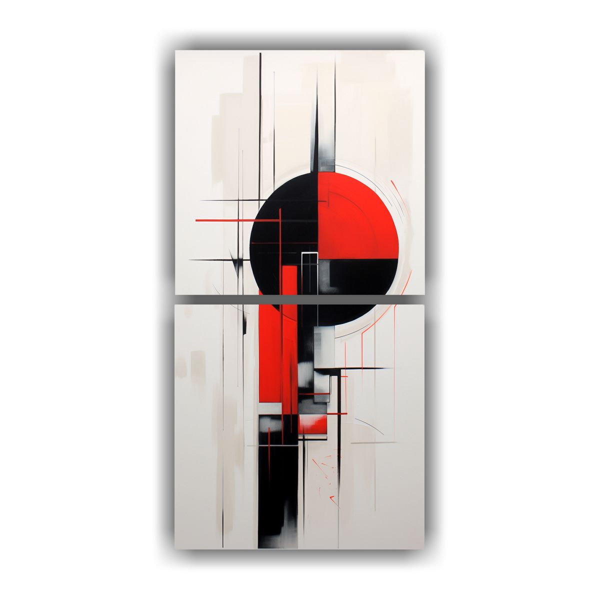 GENERICO - Dos Cuadros De Tela Abstractos Riqueza Visual En 80x160 Cm