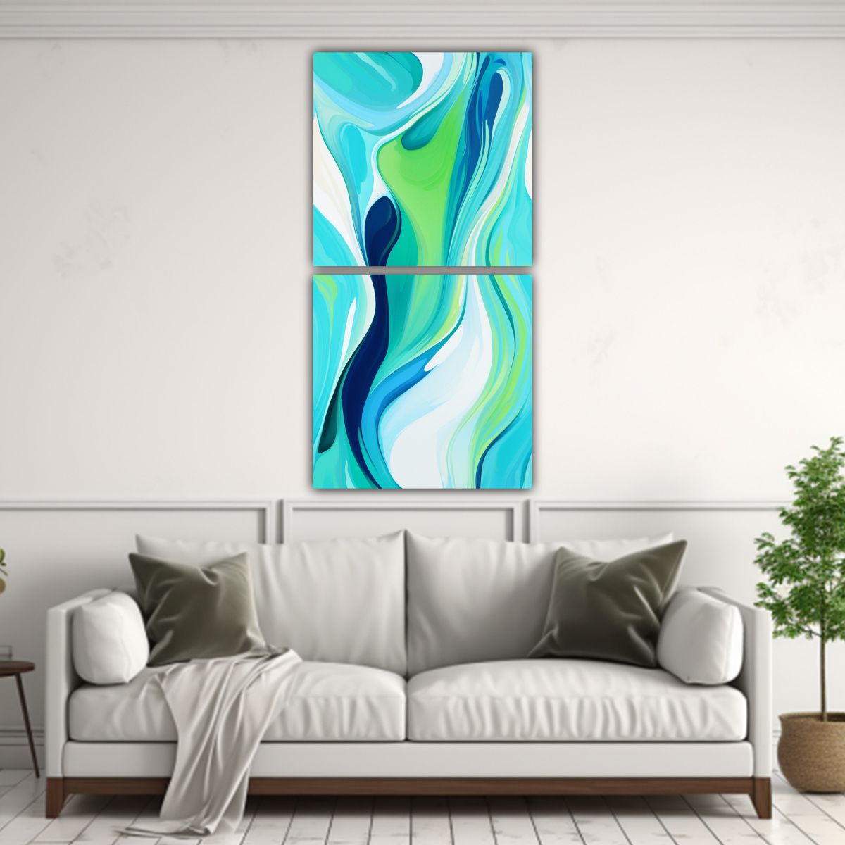 GENERICO - Pinturas Decorativas Estilo Galería Con Dos 80x160 Cm