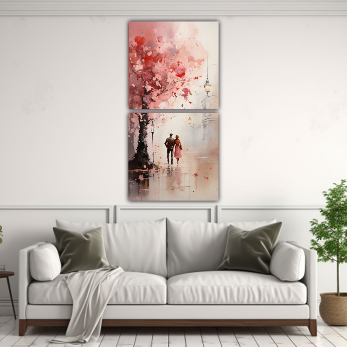 GENERICO - Cuadro Moderno Con Personas Caminando Bajo La 80x160 Cm