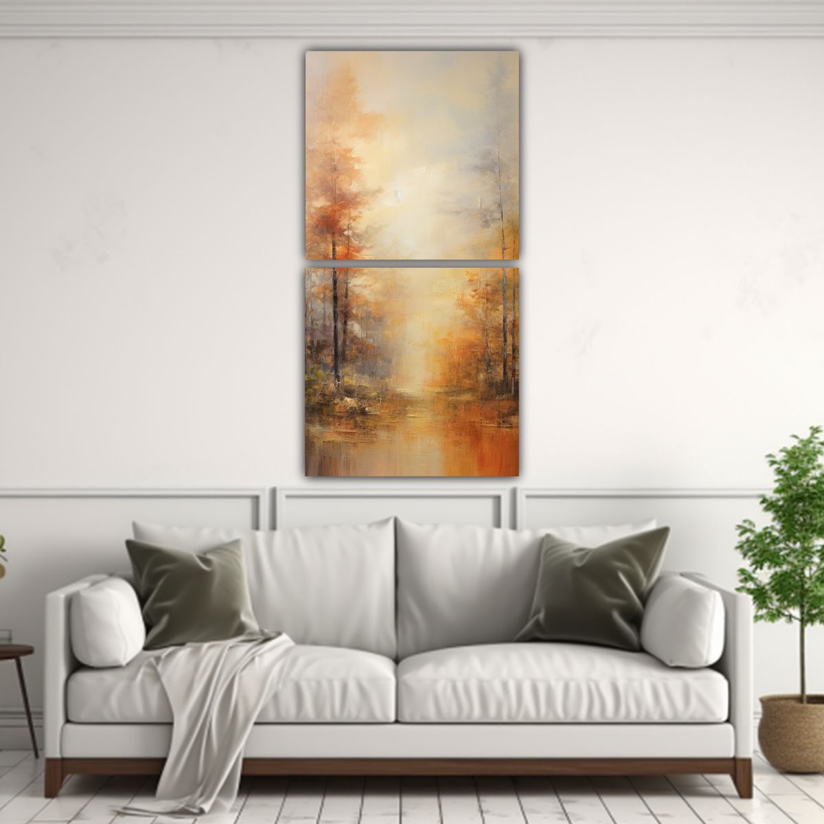 GENERICO - Set 2 Cuadros De Tela Impresa Duradera Para 80x160 Cm