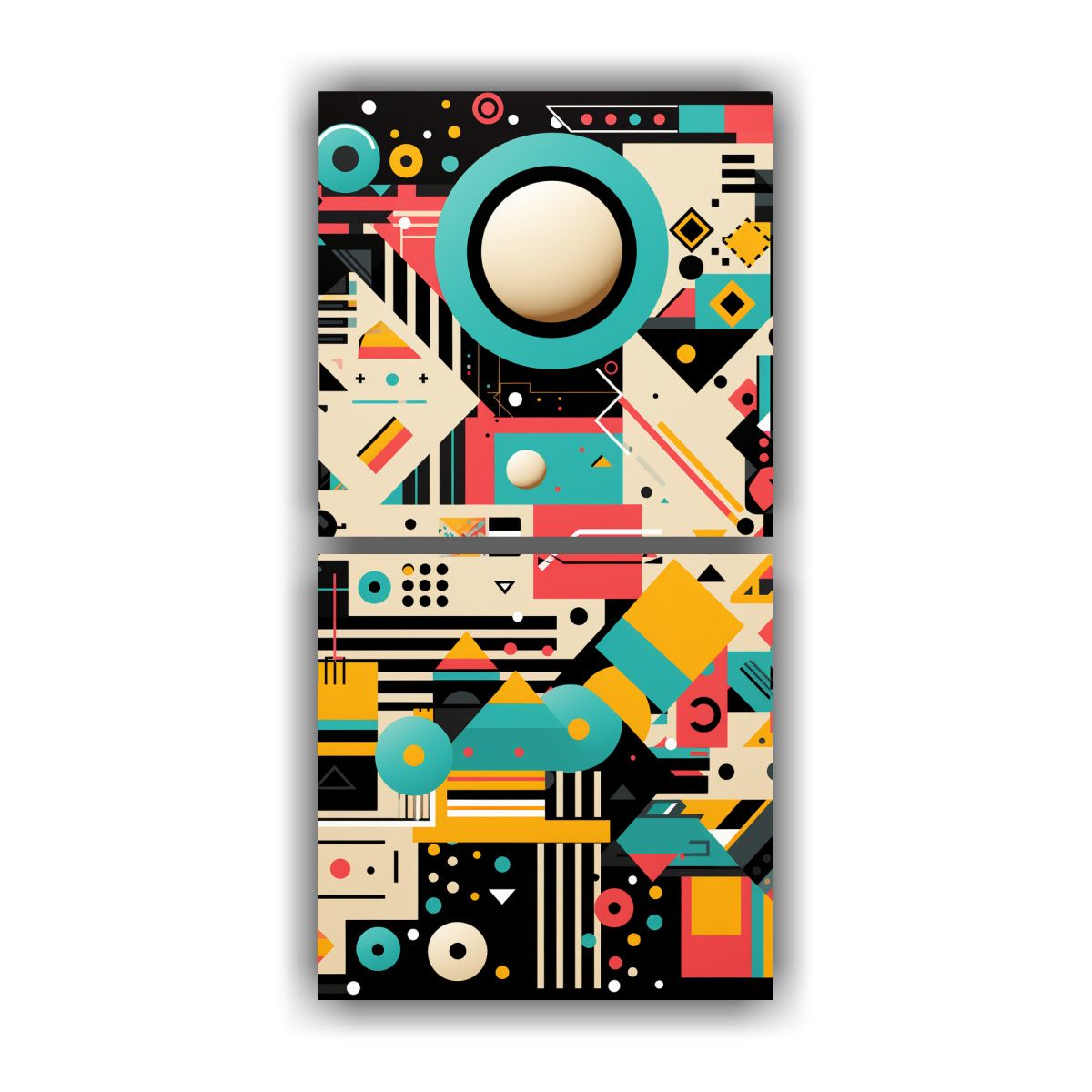 GENERICO - Dos Composiciones Finas Lineas Brillante Papel 70x140 Cm