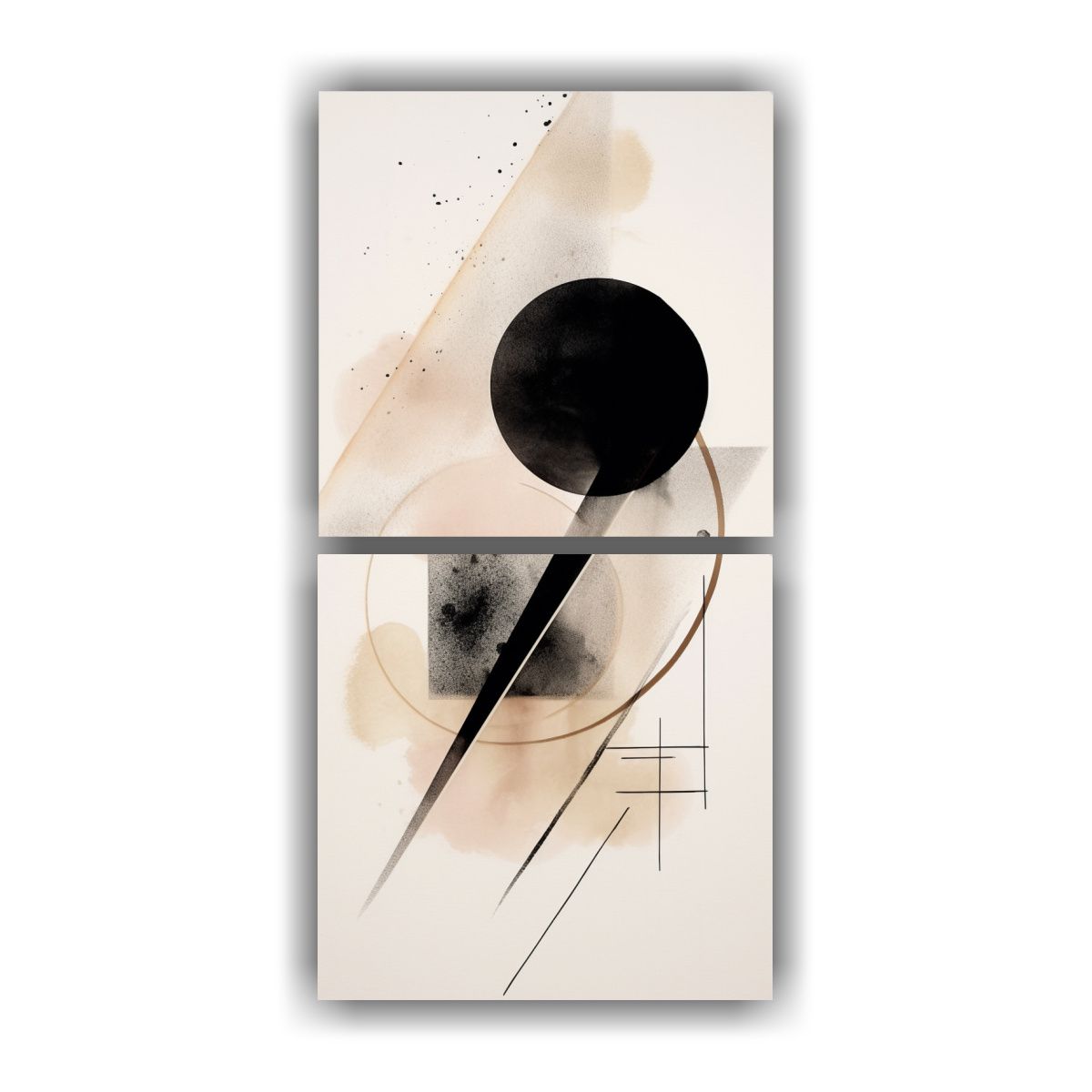 GENERICO - Cuadro Abstracto En Blanco Y Negro Con Relieve 80x160 Cm