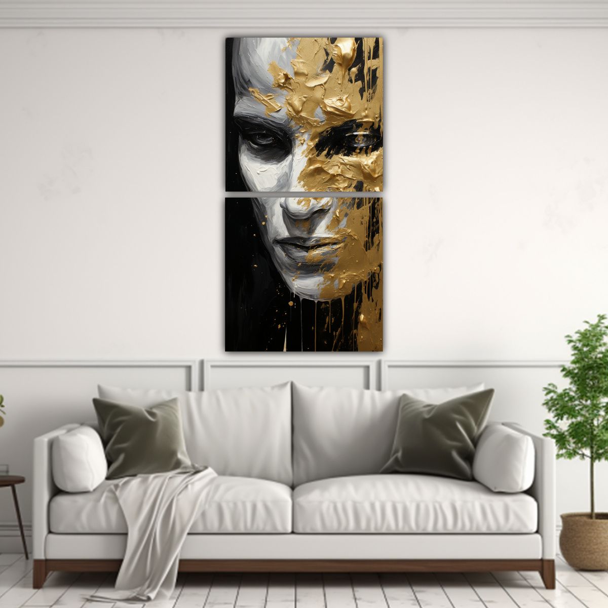 GENERICO - Pintura Decorativa Con Motivos De Contornos 70x140 Cm