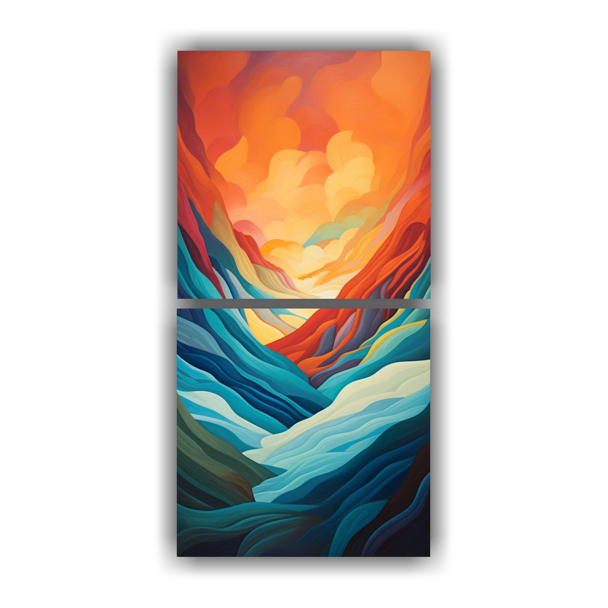 GENERICO - Pinturas Abstractas De Montañas Con Composición 80x160 Cm