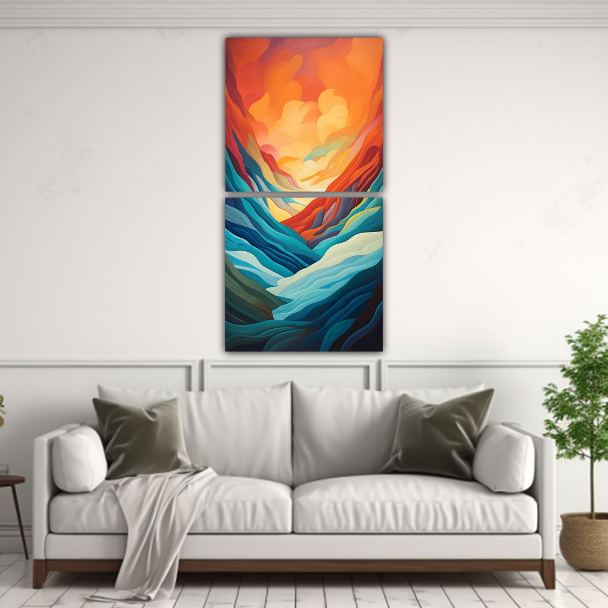 GENERICO - Pinturas Abstractas De Montañas Con Composición 80x160 Cm