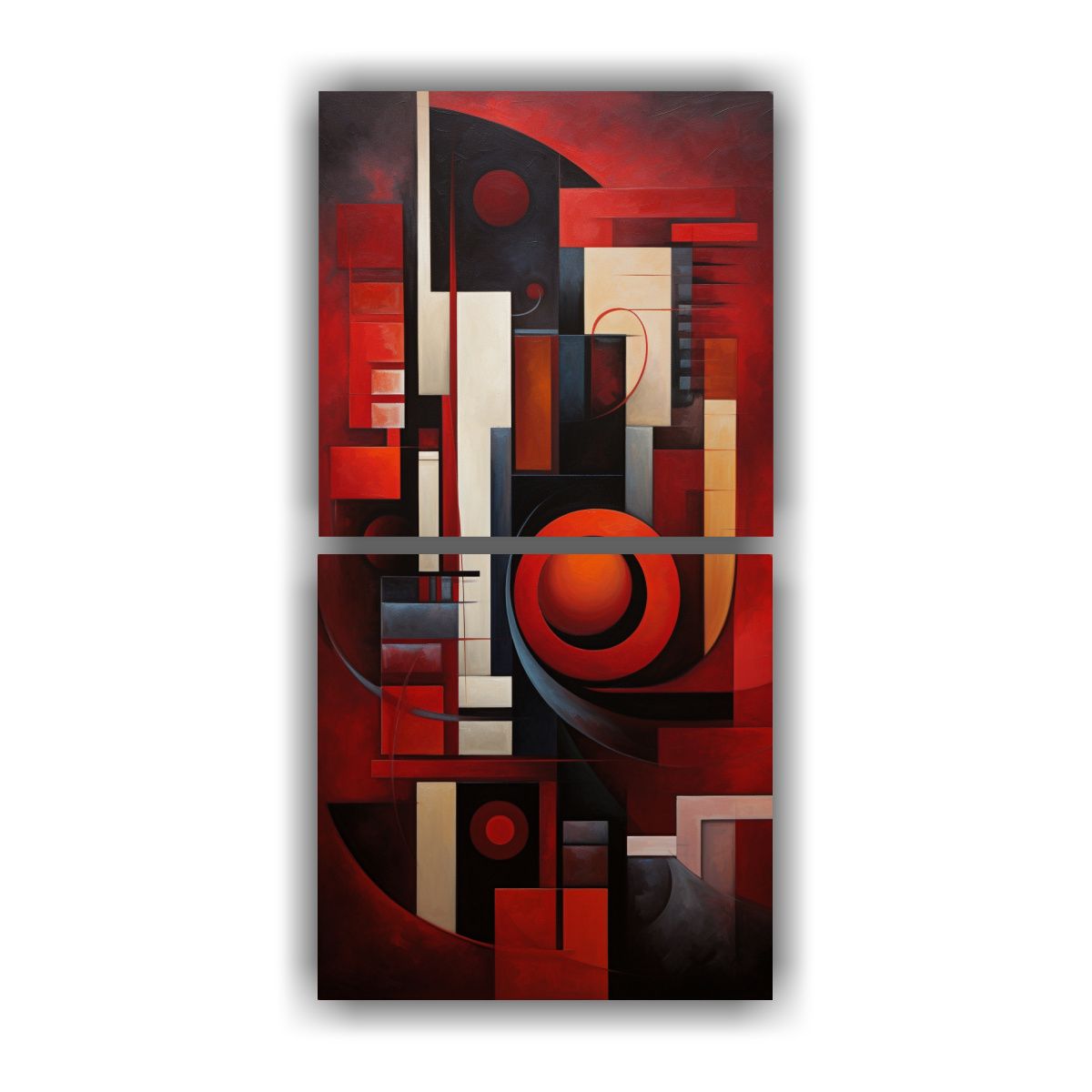 GENERICO - Conjunto 2 Cuadros Abstractos De Rostros Para 80x160 Cm