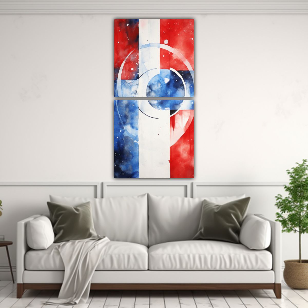 GENERICO - Pintura Abstracta De La Bandera Noruega Arte 70x140 Cm
