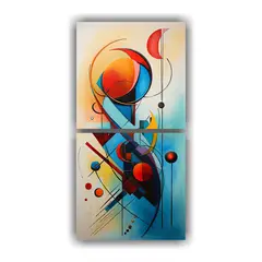GENERICO - Cuadros Abstractos Modernos Para Sala En Contraste 80x160 Cm