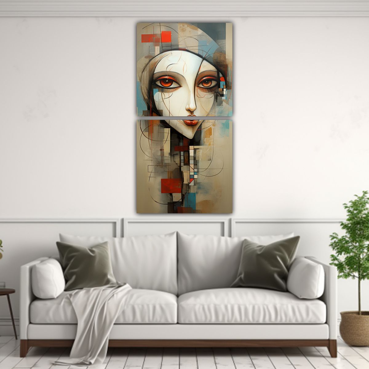 GENERICO - Cuadros Dibujo Culturar Abstractos Meninas Dos 70x140 Cm