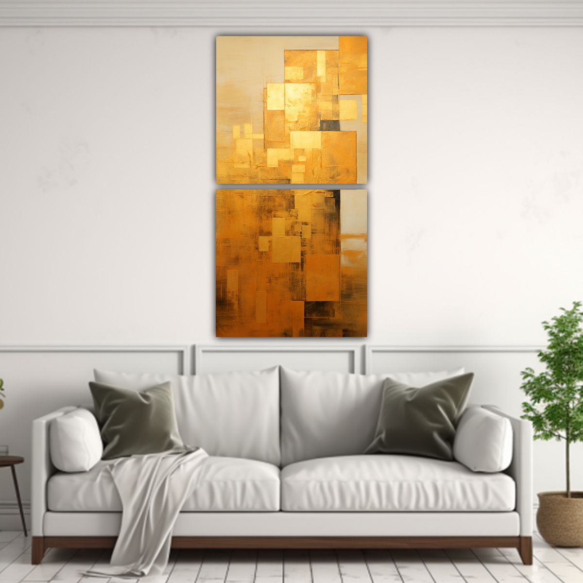 GENERICO - Cuadros Decorativos Época Dorados Con Estilo 80x160 Cm