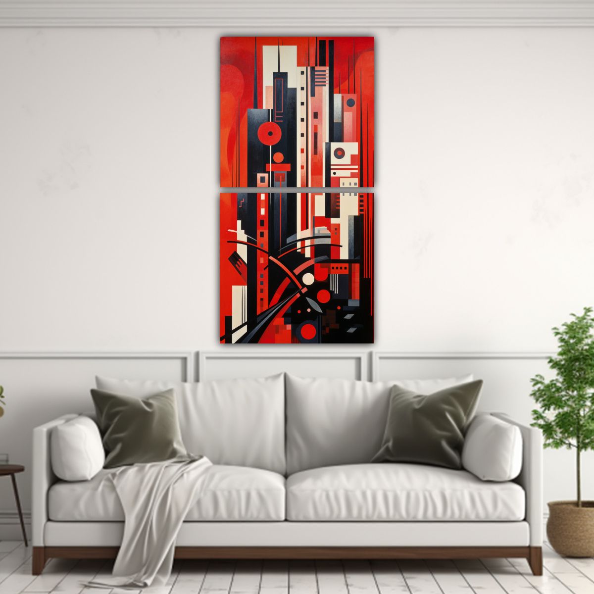 GENERICO - Lienzos Cuadro Luminosa Abstracta Estilo Ruso 80x160 Cm