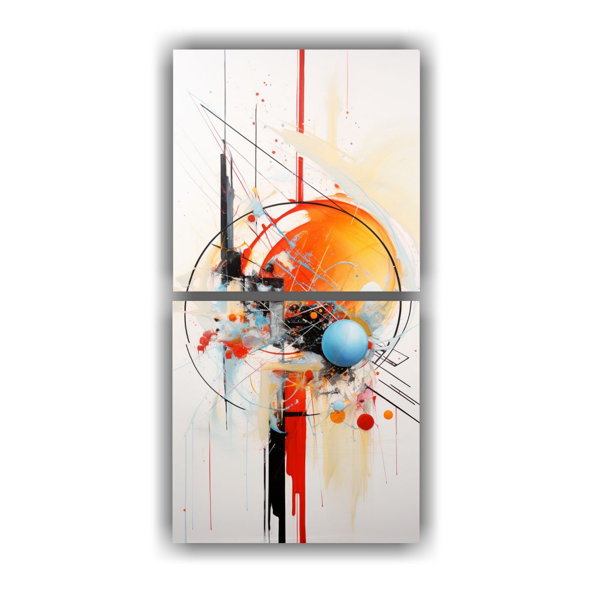 GENERICO - Cuadros Acuarela Calidez Abstract Art Set De 2 70x140 Cm