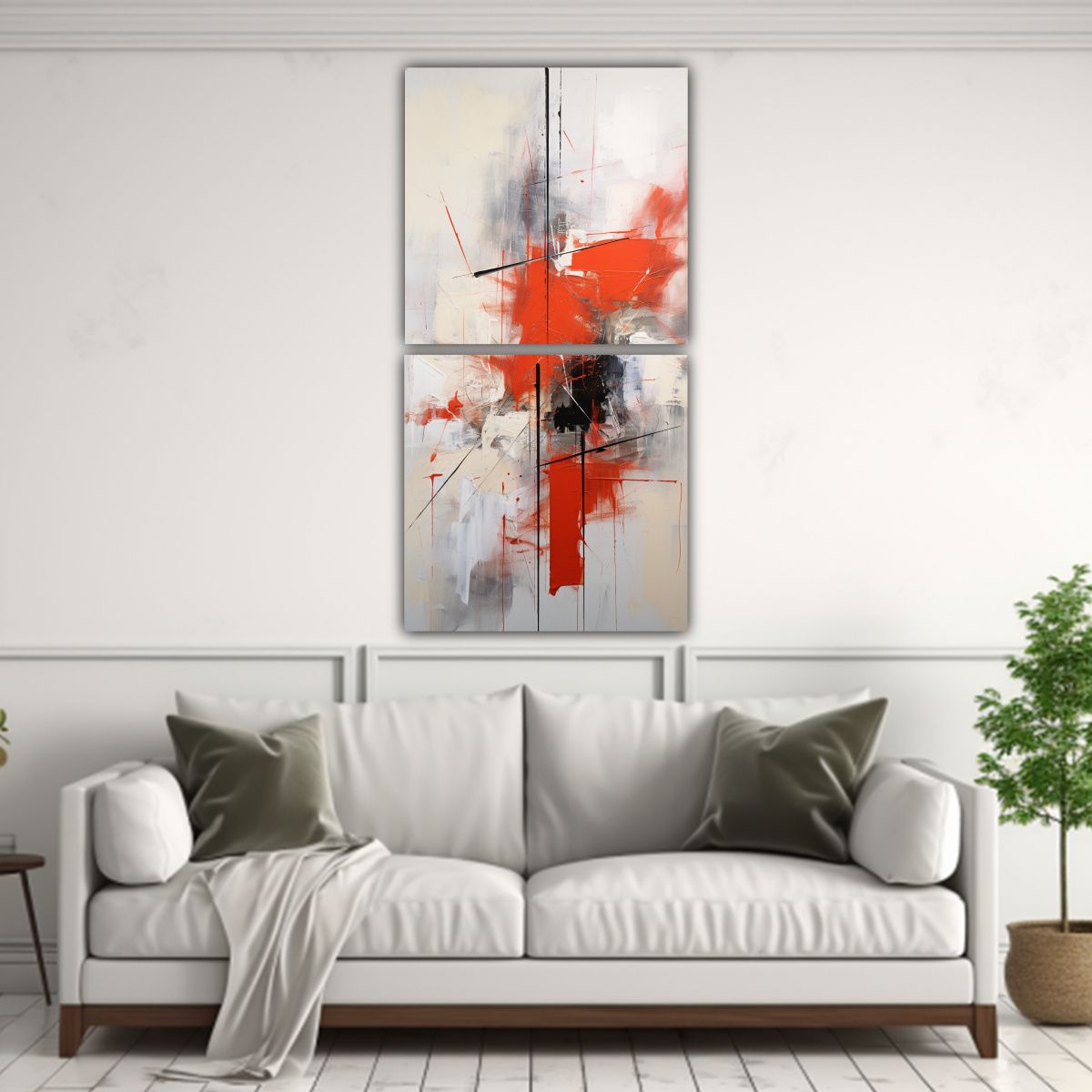 GENERICO - Pintura Abstracta En Tela De Figuras Conceptuales 70x140 Cm