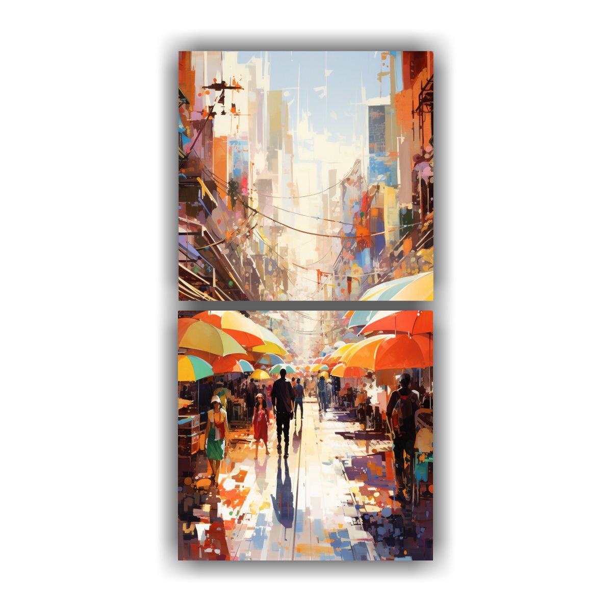 GENERICO - Díptico Vertical Bonito La Energía Vibrante De 80x160 Cm