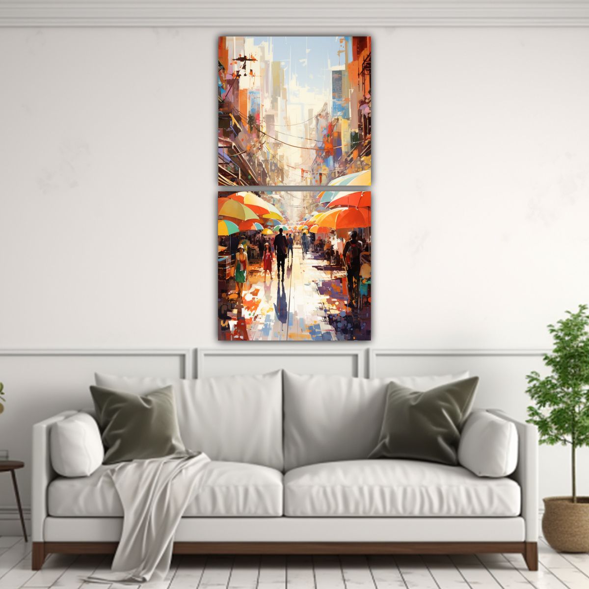 GENERICO - Díptico Vertical Bonito La Energía Vibrante De 80x160 Cm