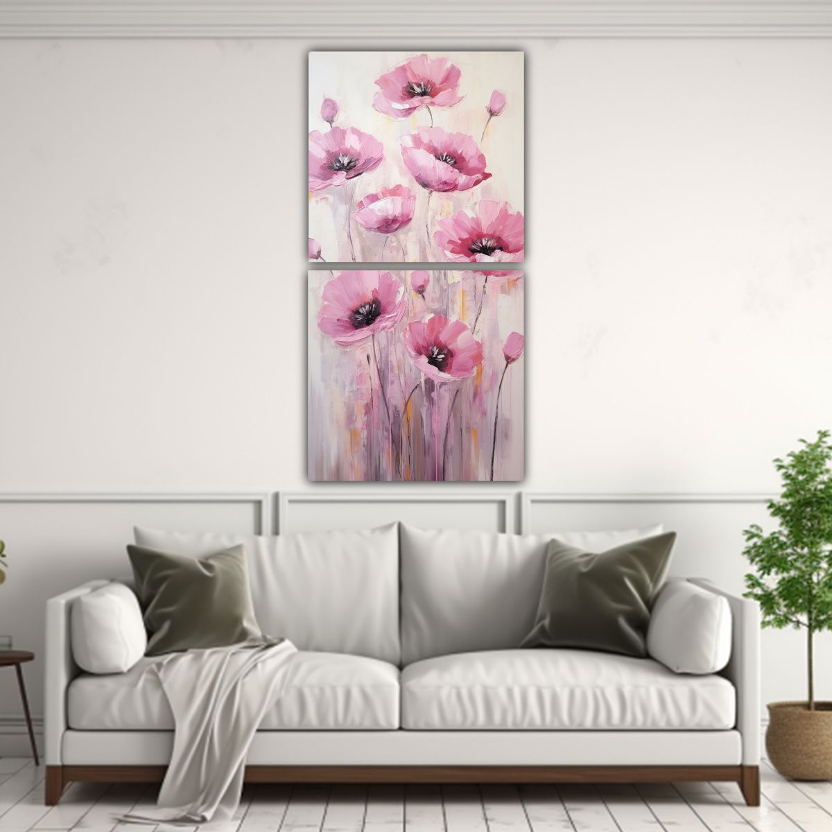 GENERICO - Díptico Estilo Galería Living De Pintura En 70x140 Cm