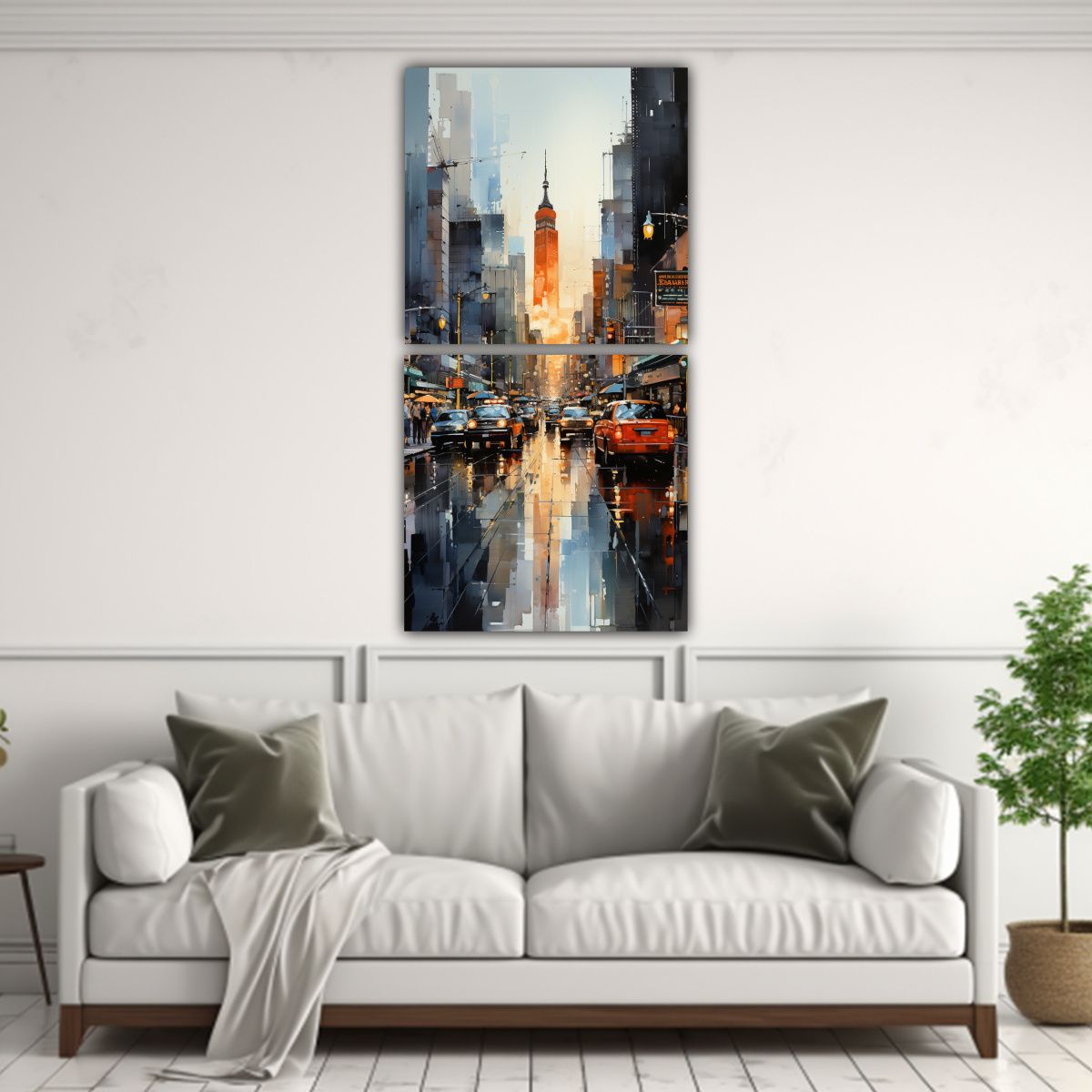 GENERICO - Pintura Calle Ciudad En Variados Colores 70x140 Cm