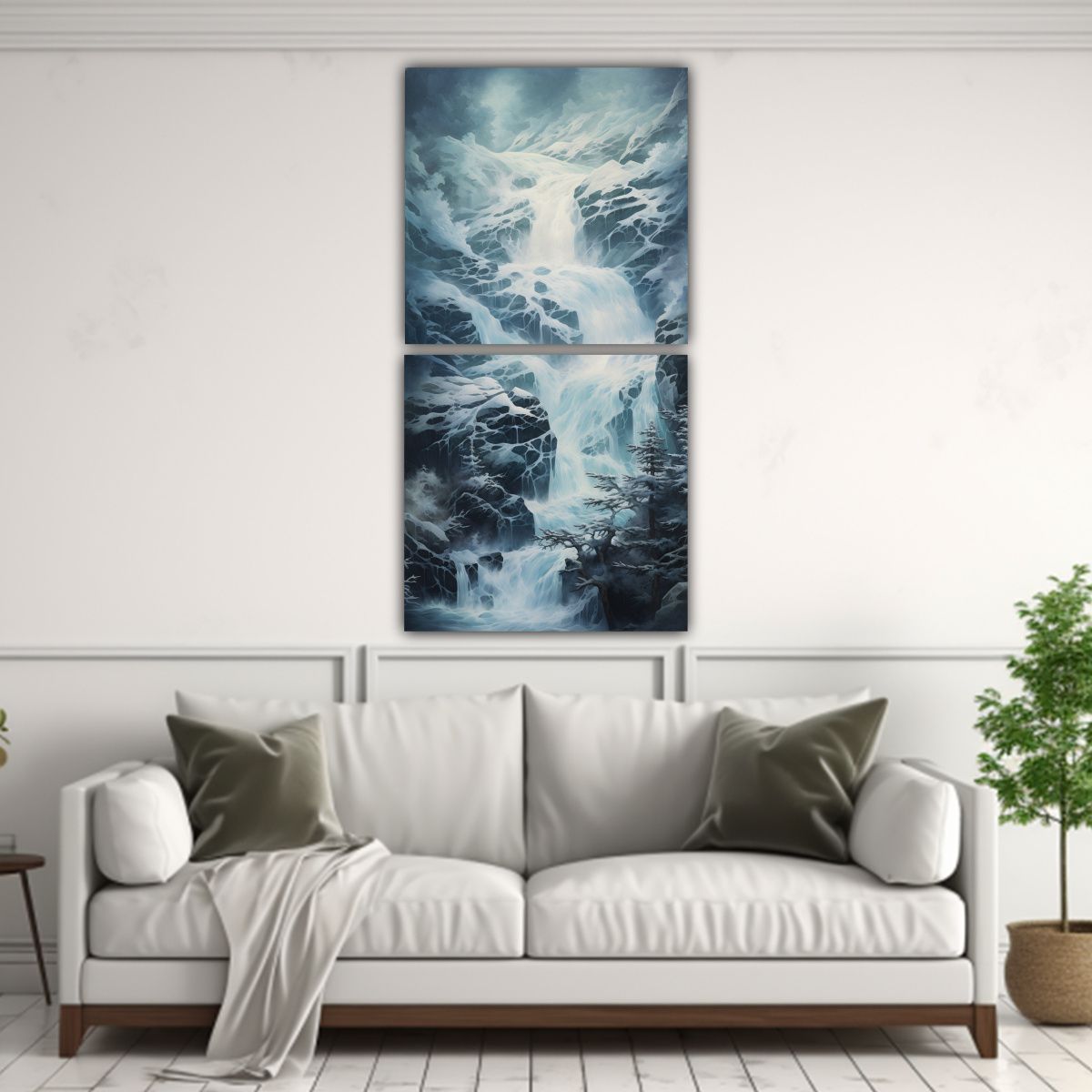 GENERICO - Arte De Pared Abstracto Belleza De Una Cascada 70x140 Cm