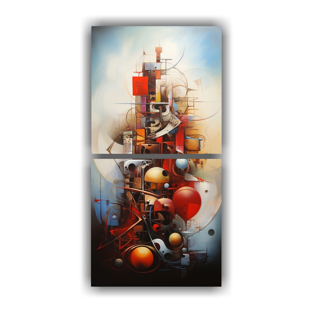 GENERICO - Cuadros Abstractos Con Detalles Intrincados A 80x160 Cm