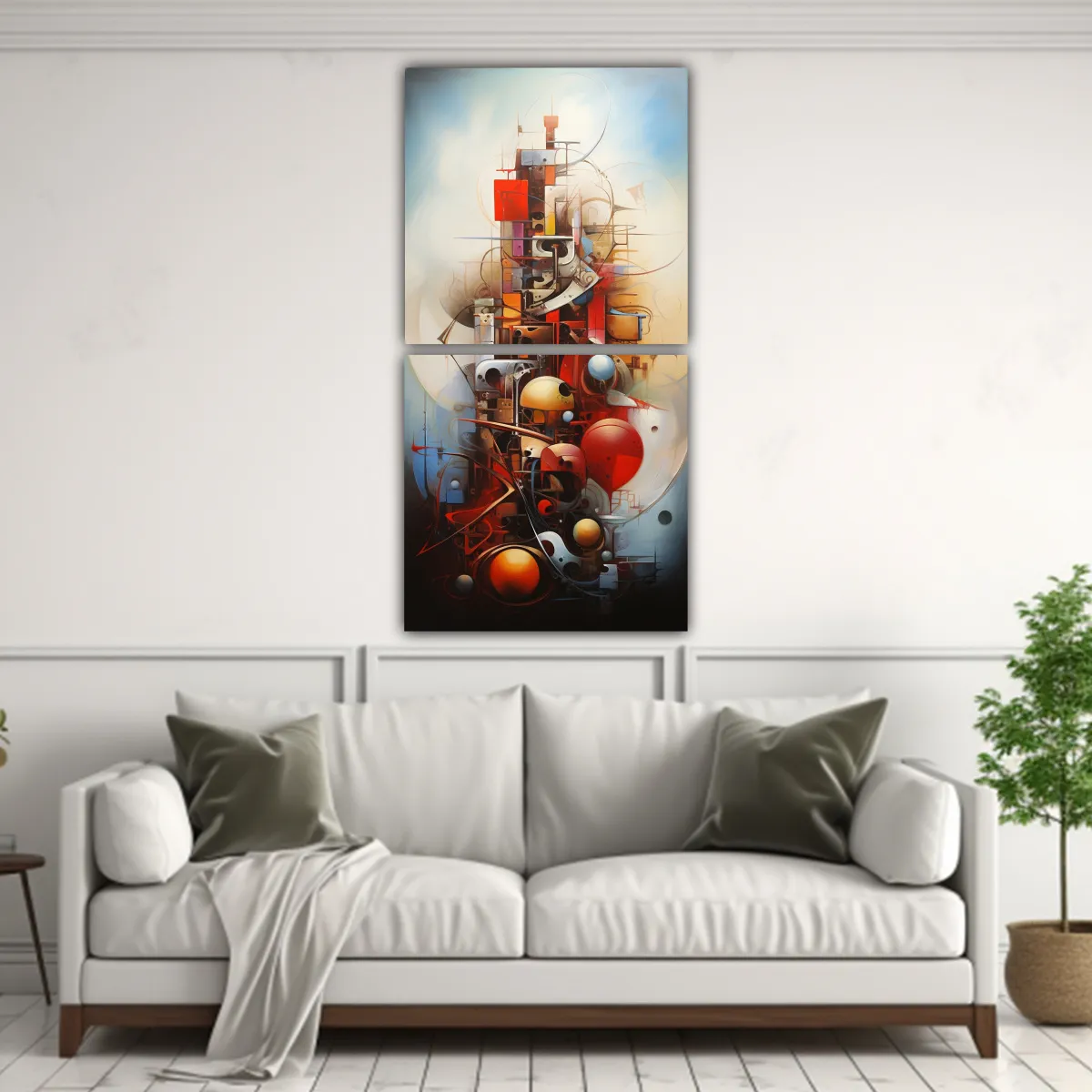 GENERICO - Cuadros Abstractos Con Detalles Intrincados A 80x160 Cm