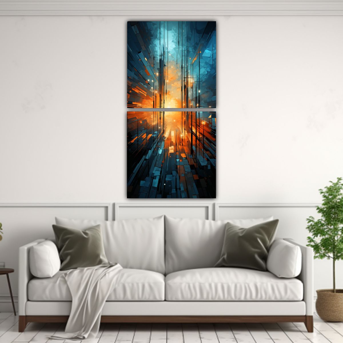 GENERICO - Dos Telas En Bastidor Inspiración Equilibrio 80x160 Cm