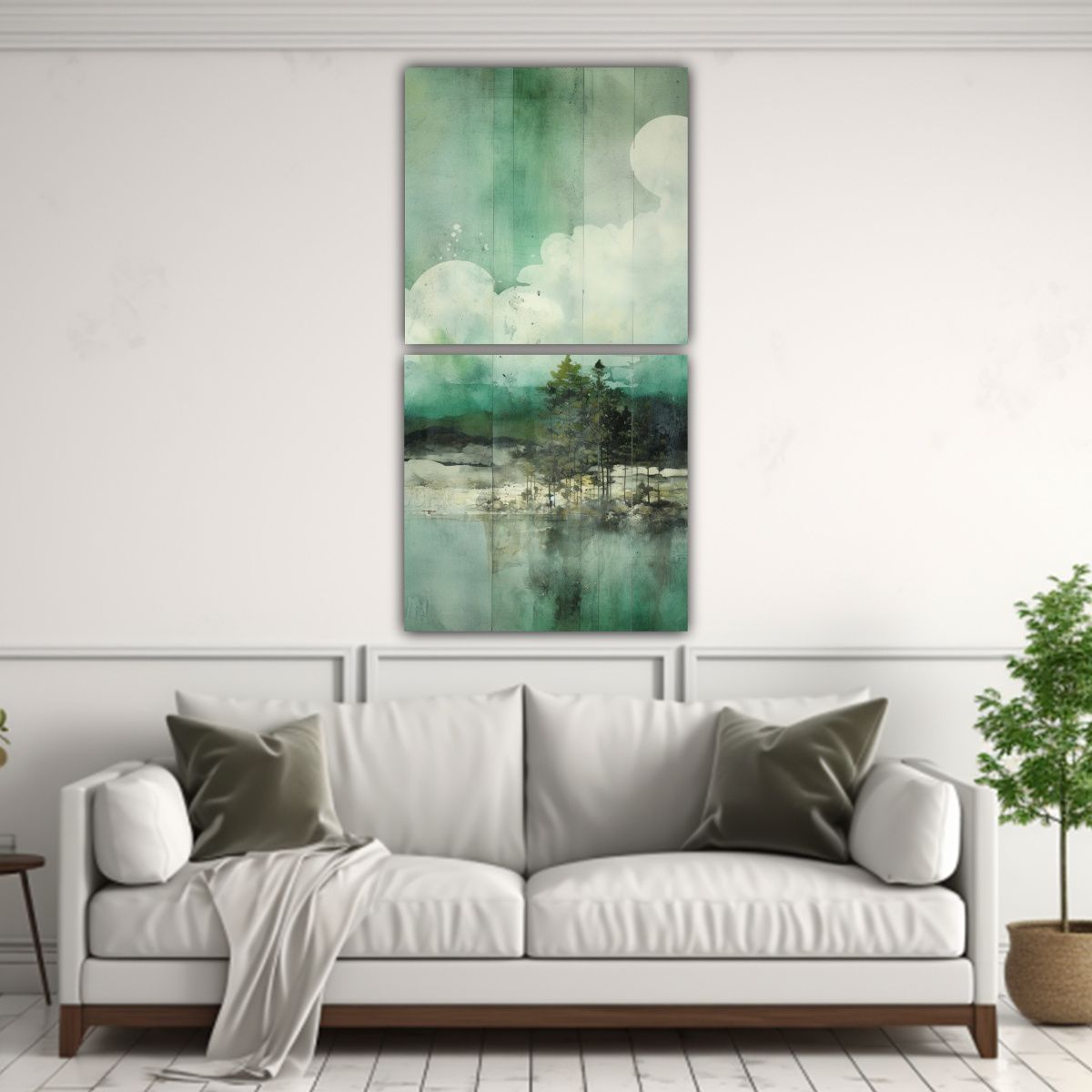 GENERICO - Conjunto De Pinturas Abstractas En Bastidor Con 70x140 Cm